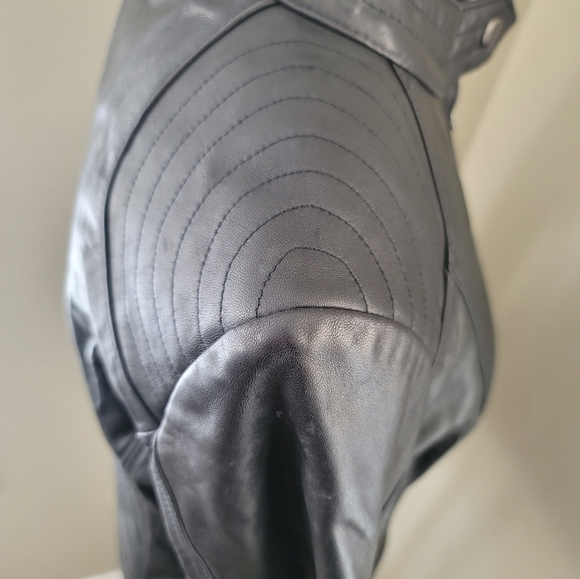 Bh Sophisticates Black Lamb Leather Jacket Blazer Moto NEW Size M #1268 - Picture 9 of 16